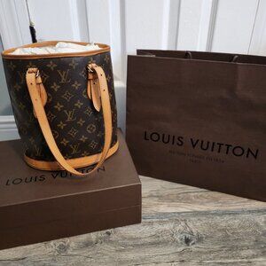 Louis Vuitton Petit Bucket Brown Monogram Canvas Bag